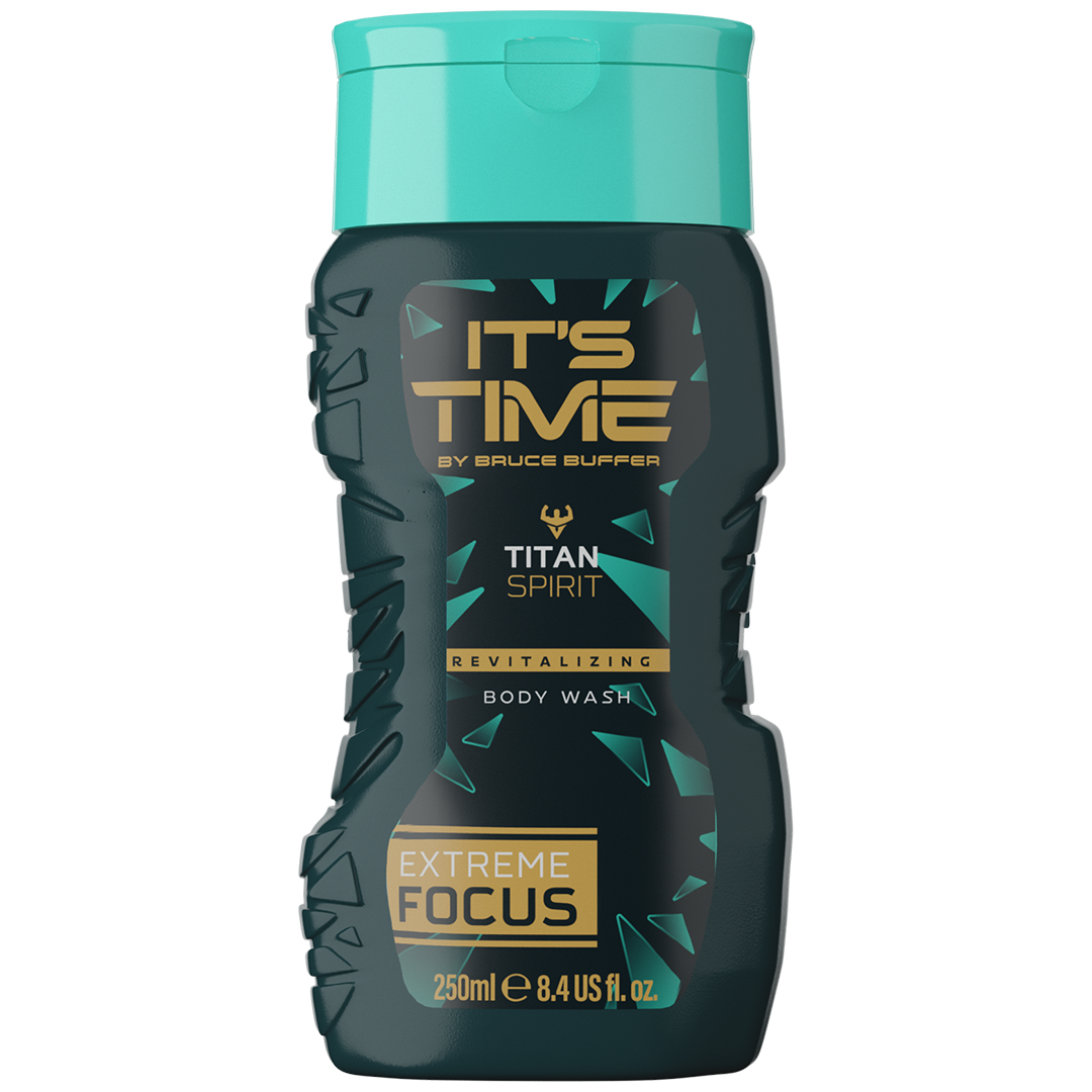 A single bottle of IT'S TIME Titan Spirit Body Wash.