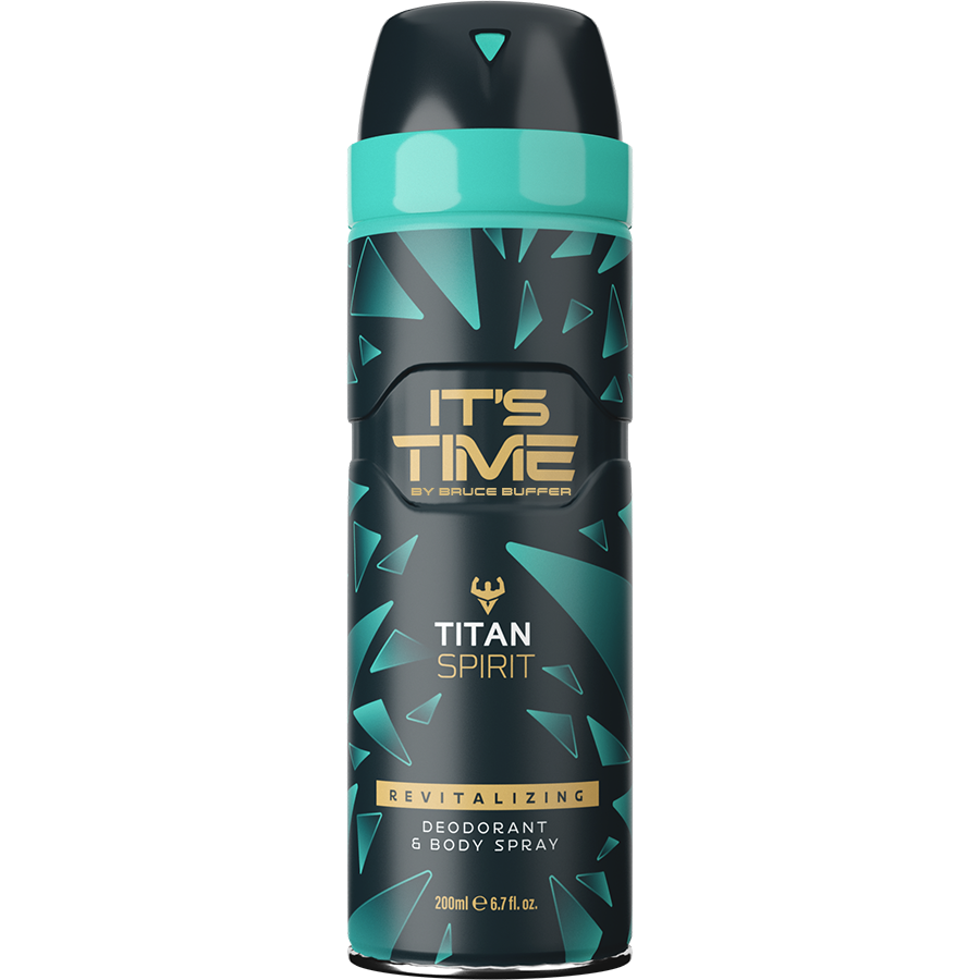 A single can of IT'S TIME Titan Spirit Deodorant and Body Spray.