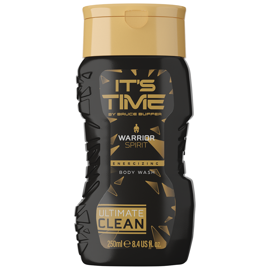 A single bottle of IT'S TIME Warrior Spirit Body Wash.
