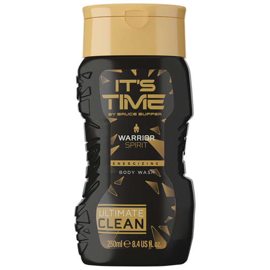 A single bottle of IT'S TIME Warrior Spirit Body Wash.